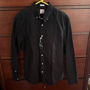 J Crew Men's Black Slim Button-Down Shirt - Broken In Oxford
